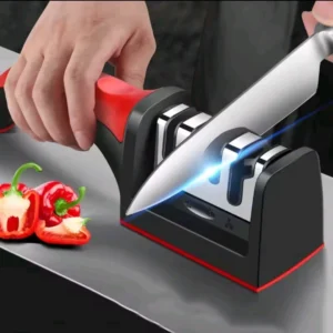 3-Stage Knife Sharpener — Stainless Steel Tool for Kitchen Blades & Utensils